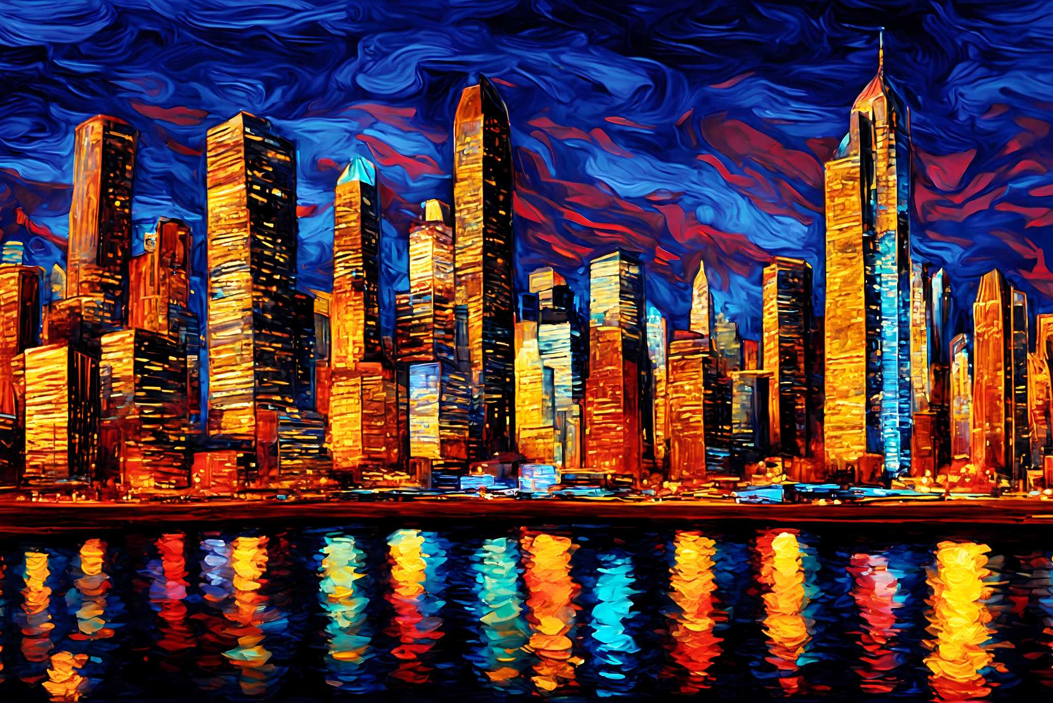 Starry heights reverie: Swirl art with colorful swirls, in a room with great design, abstract paintings, and home furnishings. The art can be printed on poster, framed poster, canvas, metal, acrylic or wood, exclusively at WallArtZen. Find this exact print at https://wallartzen.com/waz102