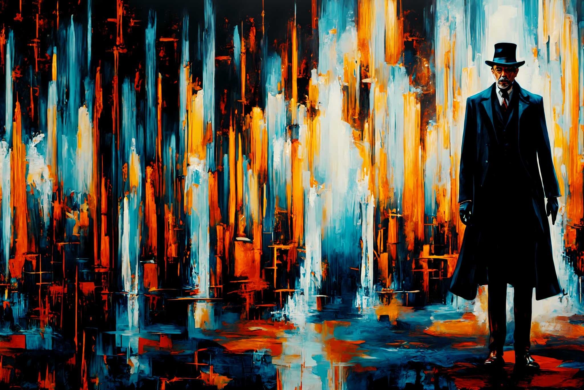 Chaos in sartorial repose: Abstract art with experimental, in a room with chic decor, canvas prints, and home furnishings. The art can be printed on poster, framed poster, canvas, metal, acrylic or wood, exclusively at WallArtZen. Find this exact print at https://wallartzen.com/waz126