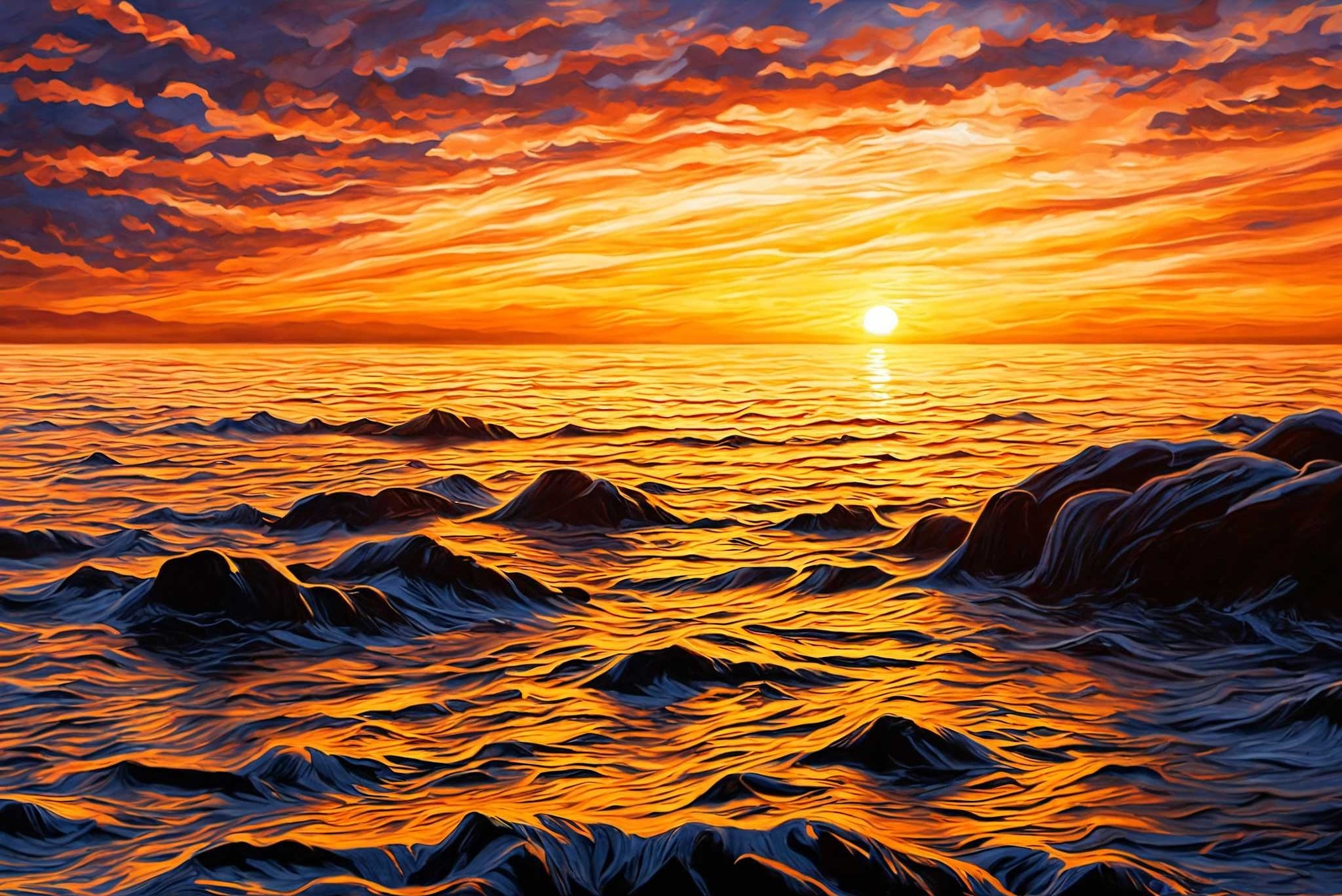 Dusk's tapestry embrace: Sunset art with romantic vibes, in a room with modern style, wall hangings, and home styling items. The art can be printed on poster, framed poster, canvas, metal, acrylic or wood, exclusively at WallArtZen. Find this exact print at https://wallartzen.com/waz168