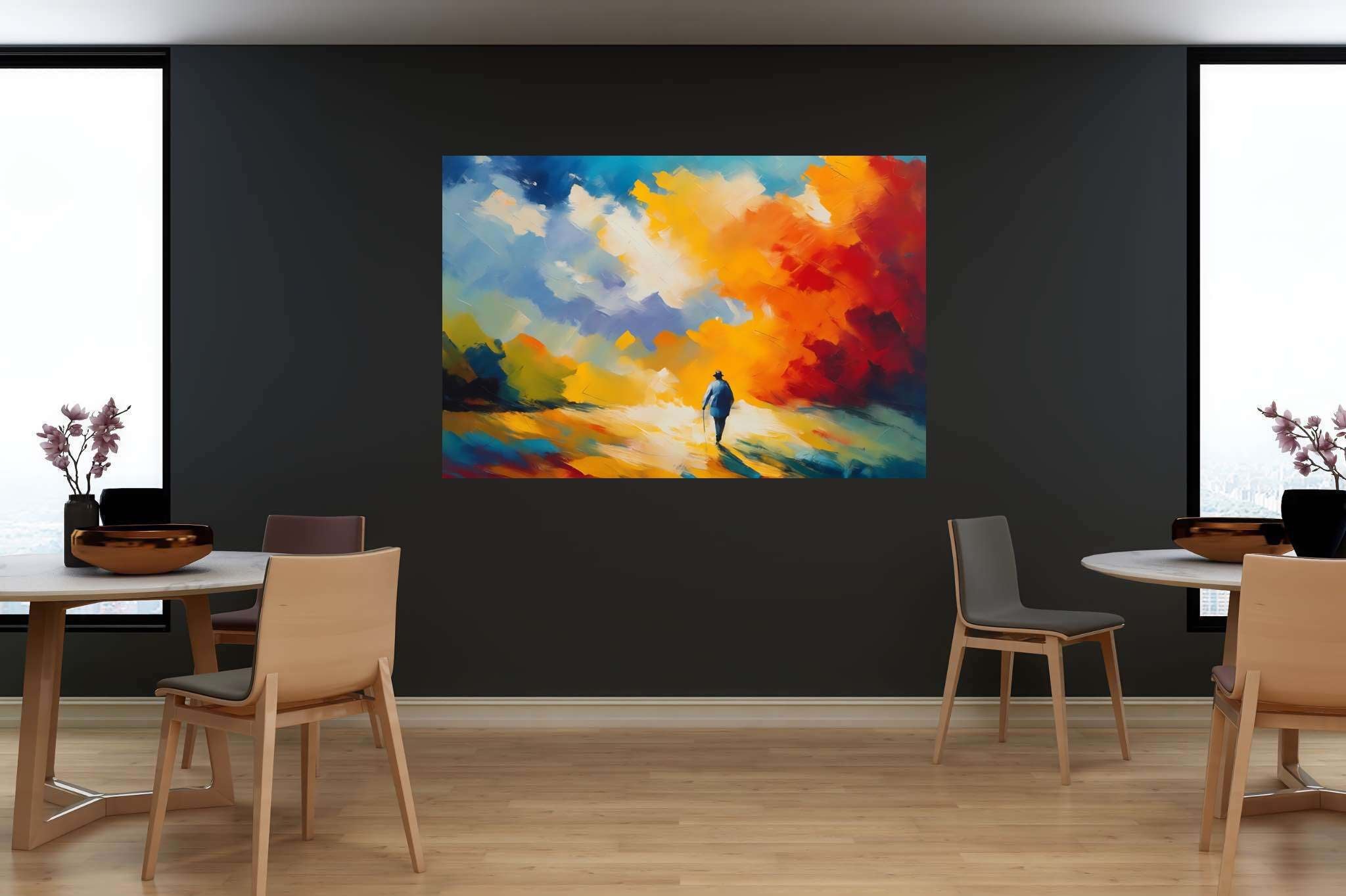Dreamscape cantata: Surreal art with imagination, in a room with great design, framed art, and stylish accessories. The art can be printed on poster, framed poster, canvas, metal, acrylic or wood, exclusively at WallArtZen. Find this exact print at https://wallartzen.com/waz201