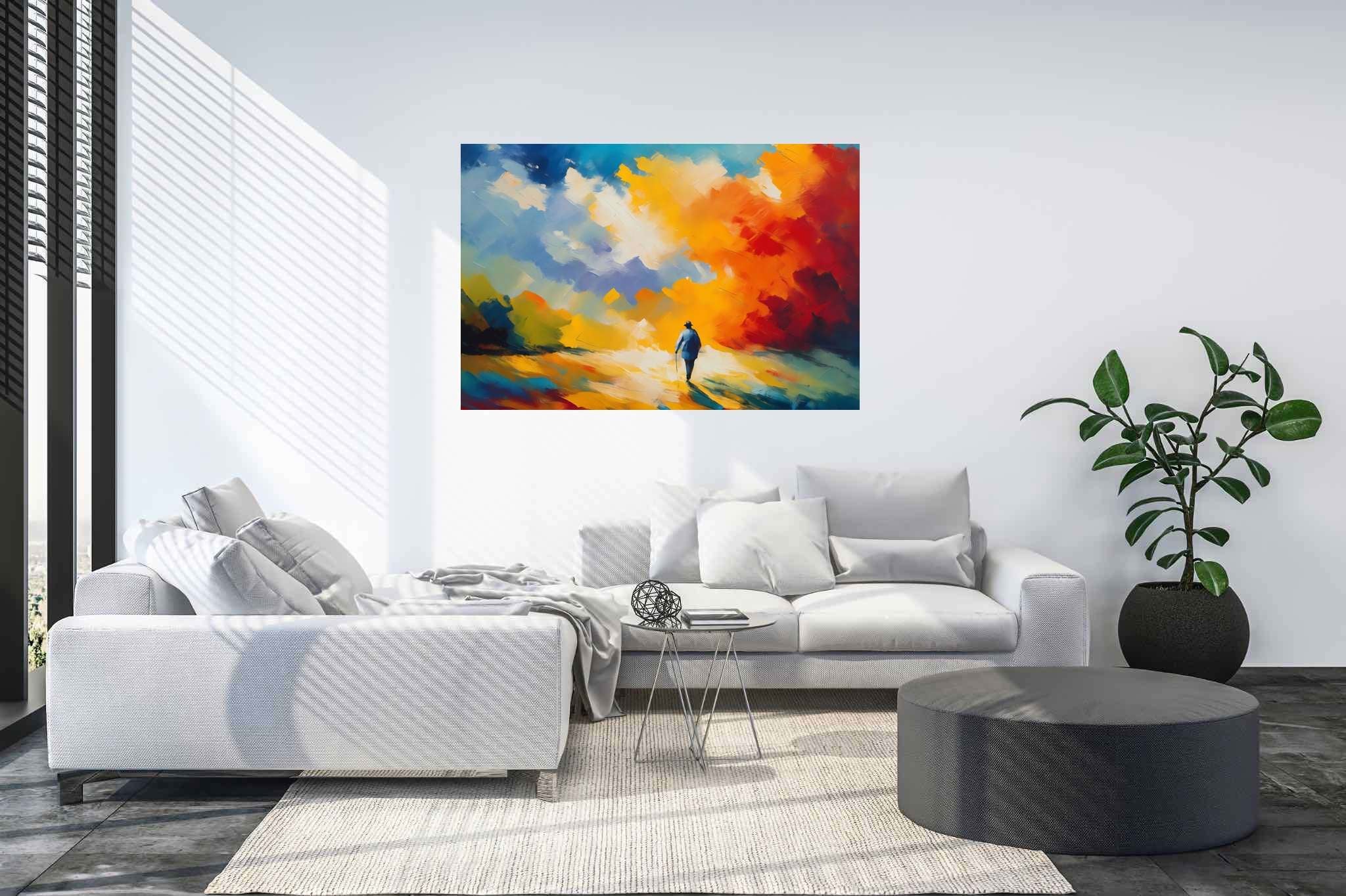 Dreamscape cantata: Surreal art with subconscious, in a room with great design, wall art, and elegant home goods. The art can be printed on poster, framed poster, canvas, metal, acrylic or wood, exclusively at WallArtZen. Find this exact print at https://wallartzen.com/waz201