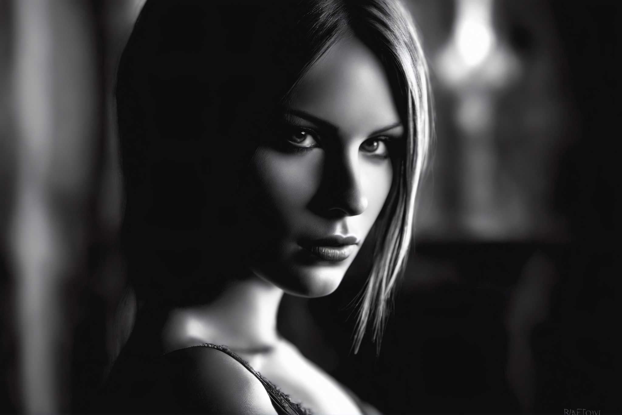 Eyes that enthrall: Intense gaze art with soulful expressions, in a room with innovative layout, wall hangings, and home furnishings. The art can be printed on poster, framed poster, canvas, metal, acrylic or wood, exclusively at WallArtZen. Find this exact print at https://wallartzen.com/waz20