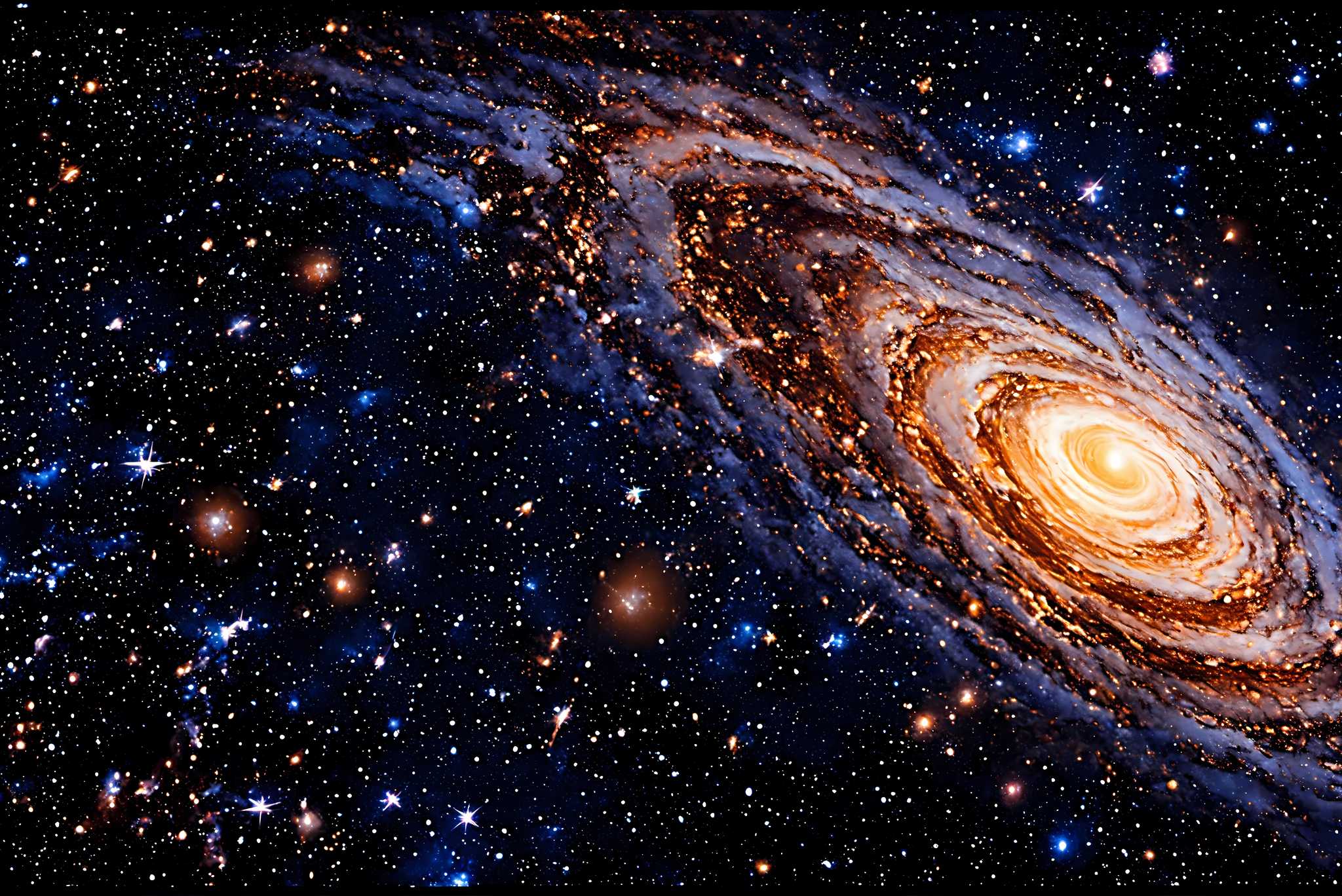 Celestial tapestry unfolds: Vibrant galaxy art with energetic galaxy designs, in a room with minimalist approach, canvas prints, and artisan decor. The art can be printed on poster, framed poster, canvas, metal, acrylic or wood, exclusively at WallArtZen. Find this exact print at https://wallartzen.com/waz229