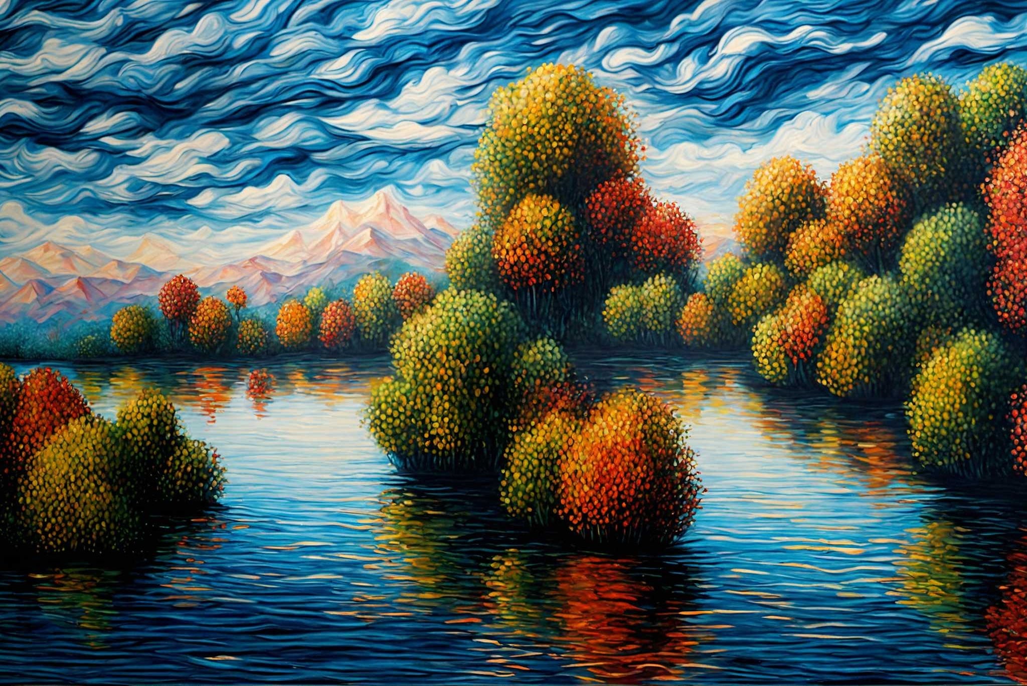 Hushed horizon embrace: Serene landscape art with peaceful scenery prints, in a room with great design, wall art, and elegant home goods. The art can be printed on poster, framed poster, canvas, metal, acrylic or wood, exclusively at WallArtZen. Find this exact print at https://wallartzen.com/waz231