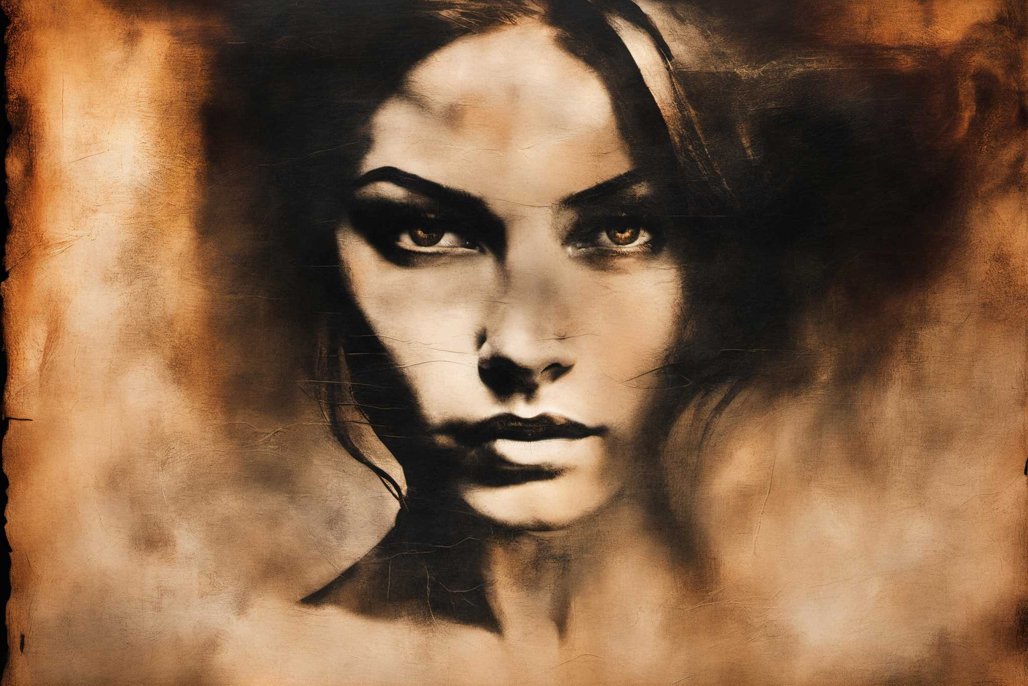 Elegance in silence: Graceful woman portrait art with feminine, in a room with elegant layout, wall art, and home furnishings. The art can be printed on poster, framed poster, canvas, metal, acrylic or wood, exclusively at WallArtZen. Find this exact print at https://wallartzen.com/waz237