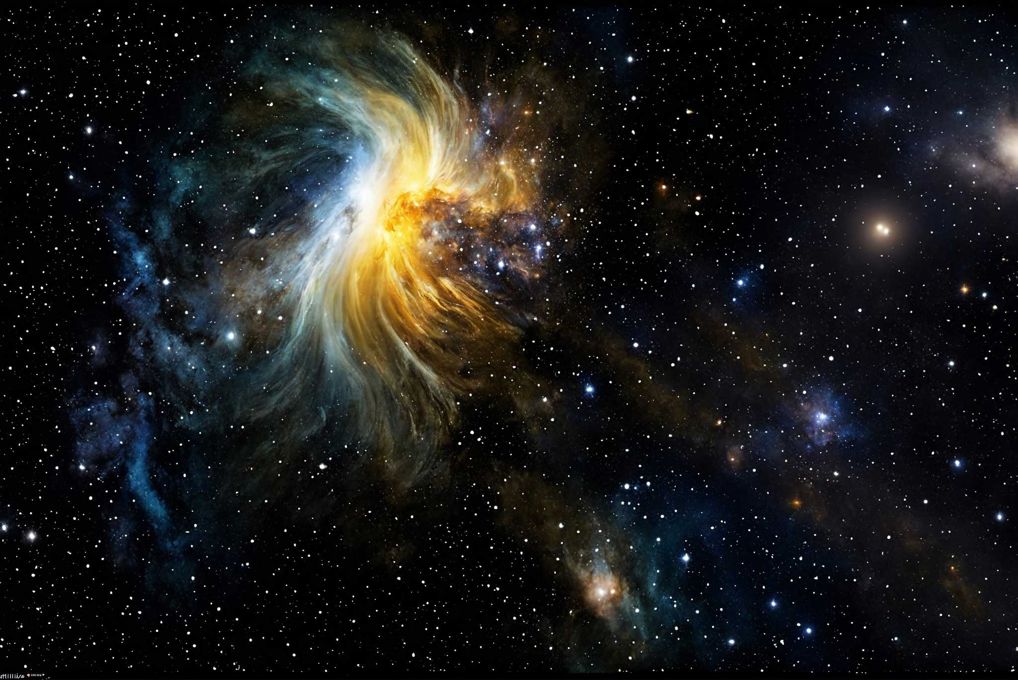 Stardust serenade: Cosmos art with nebula artwork, in a room with contemporary flair, mural artworks, and trendy home accents. The art can be printed on poster, framed poster, canvas, metal, acrylic or wood, exclusively at WallArtZen. Find this exact print at https://wallartzen.com/waz281