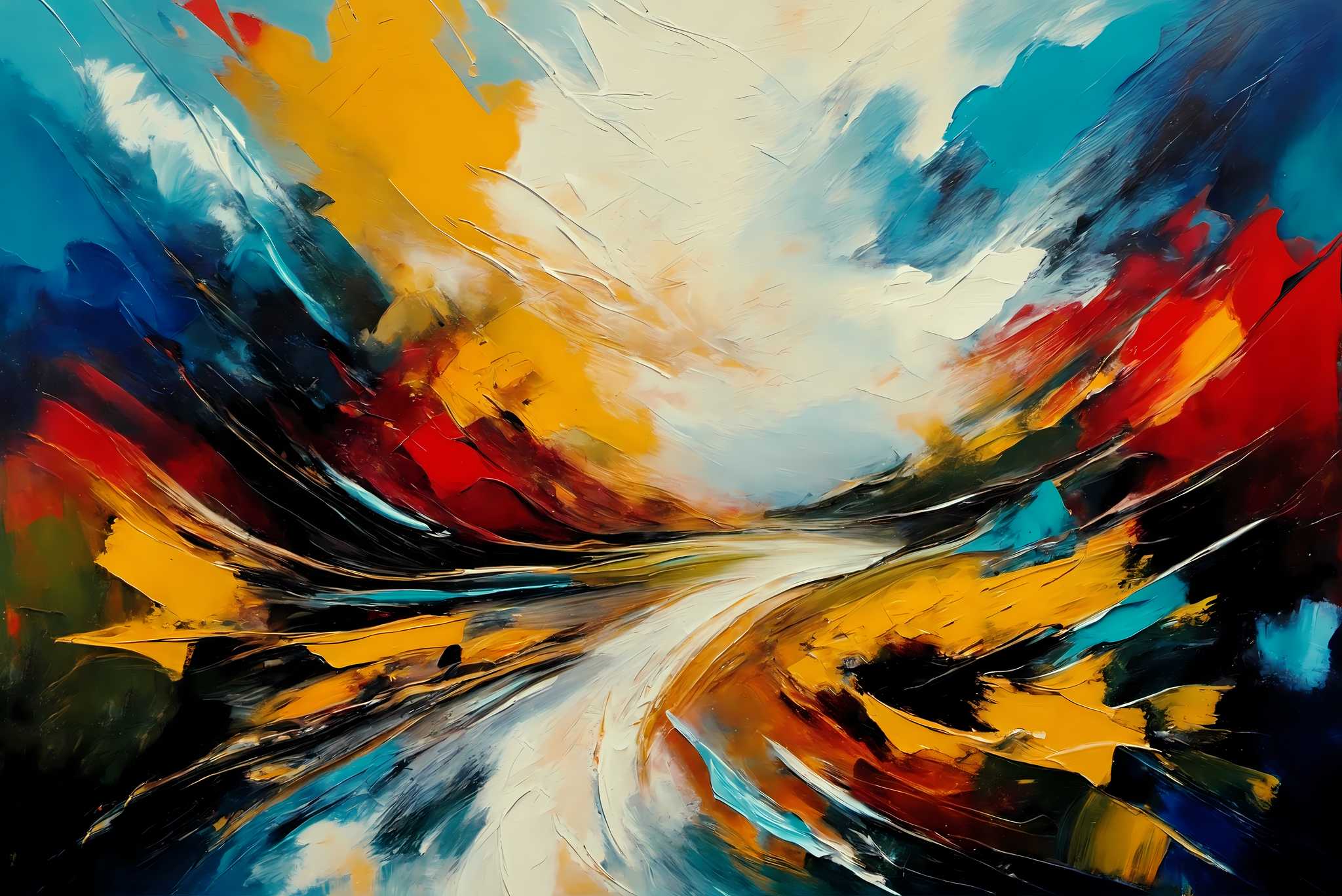 Chimerical horizons unfurled: Surreal landscape art with surreal landscape art, in a room with contemporary flair, bespoke art designs, and elegant home goods. The art can be printed on poster, framed poster, canvas, metal, acrylic or wood, exclusively at WallArtZen. Find this exact print at https://wallartzen.com/waz28