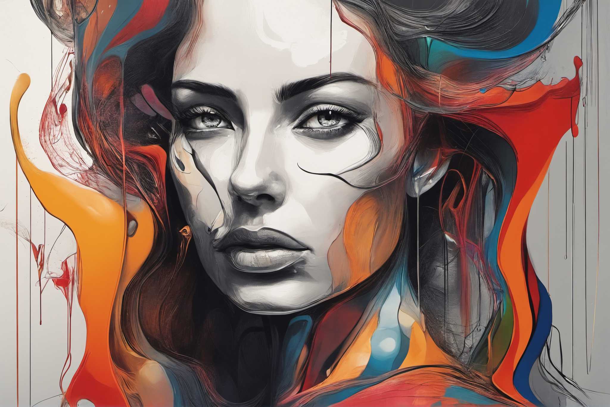 Enigma in crimson cascade: Surreal art with surrealistic masterpieces, in a room with artistic style, framed art, and home furnishings. The art can be printed on poster, framed poster, canvas, metal, acrylic or wood, exclusively at WallArtZen. Find this exact print at https://wallartzen.com/waz301