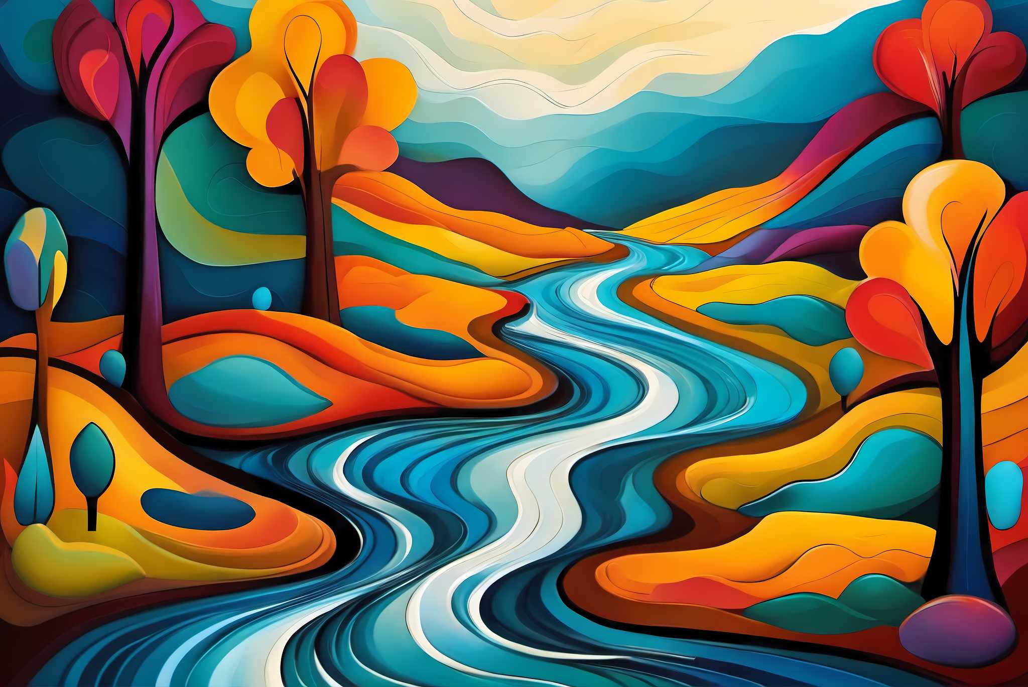 Serenity’s embrace: Scenery art with scenic views, in a room with modern style, canvas prints, and artisan decor. The art can be printed on poster, framed poster, canvas, metal, acrylic or wood, exclusively at WallArtZen. Find this exact print at https://wallartzen.com/waz312