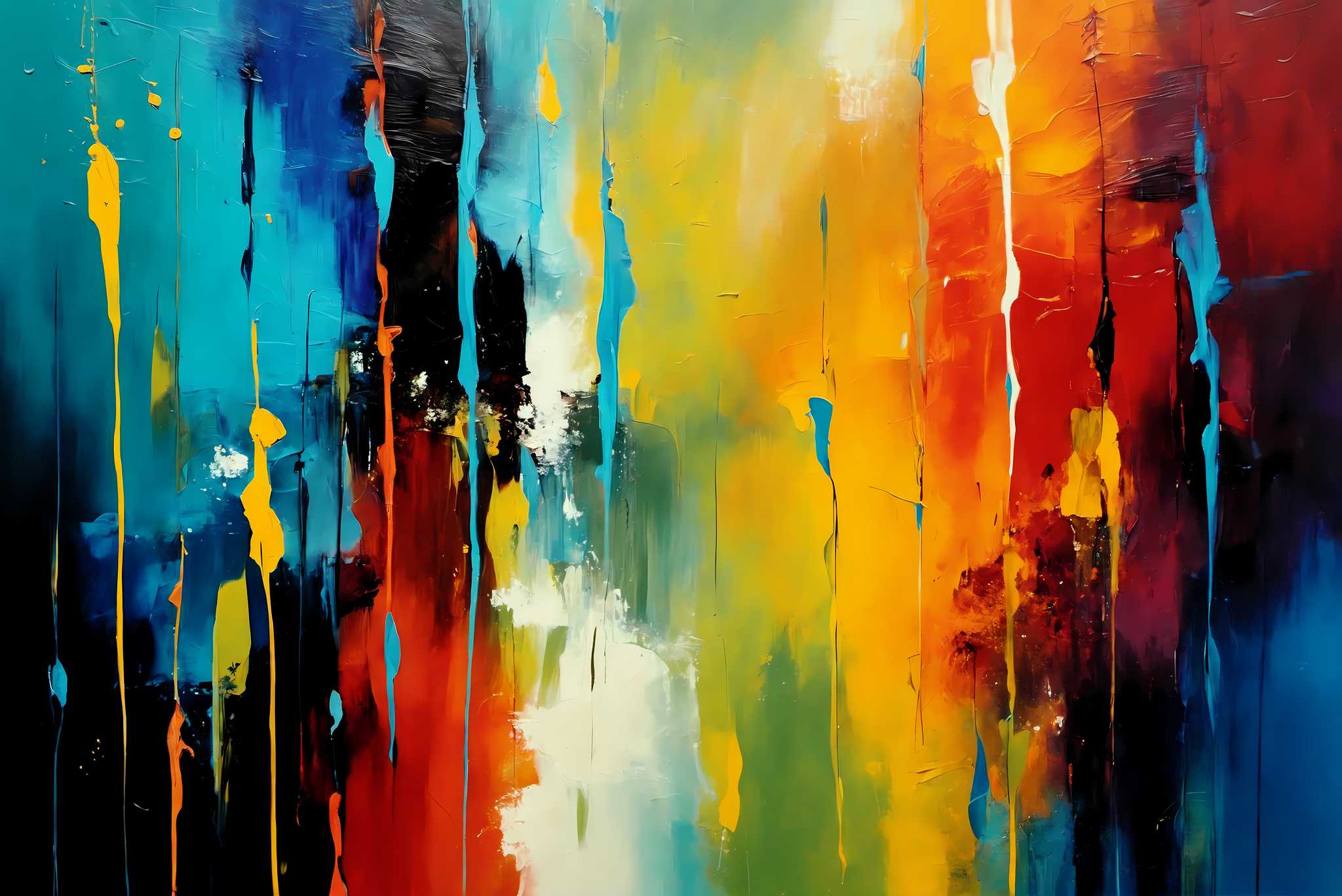 Chroma rhythms dance: Vibrant stripes art with energetic artistry, in a room with contemporary flair, mural artworks, and interior decorations. The art can be printed on poster, framed poster, canvas, metal, acrylic or wood, exclusively at WallArtZen. Find this exact print at https://wallartzen.com/waz38