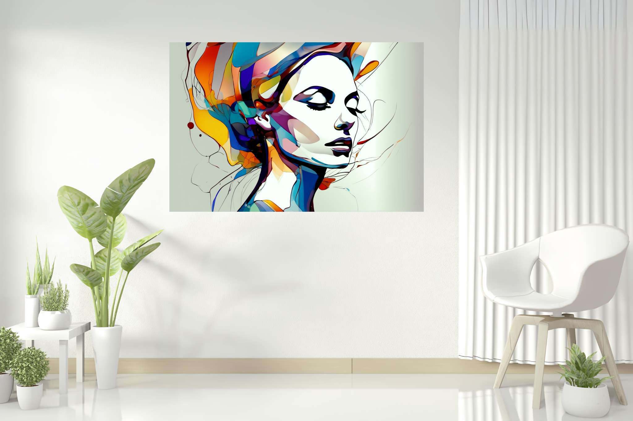 Slumbering muse amidst zephyrs: Dreamy portrait art with imaginative portraits, in a room with classic elegance, gallery-quality artwork, and artisan decor. The art can be printed on poster, framed poster, canvas, metal, acrylic or wood, exclusively at WallArtZen. Find this exact print at https://wallartzen.com/waz59