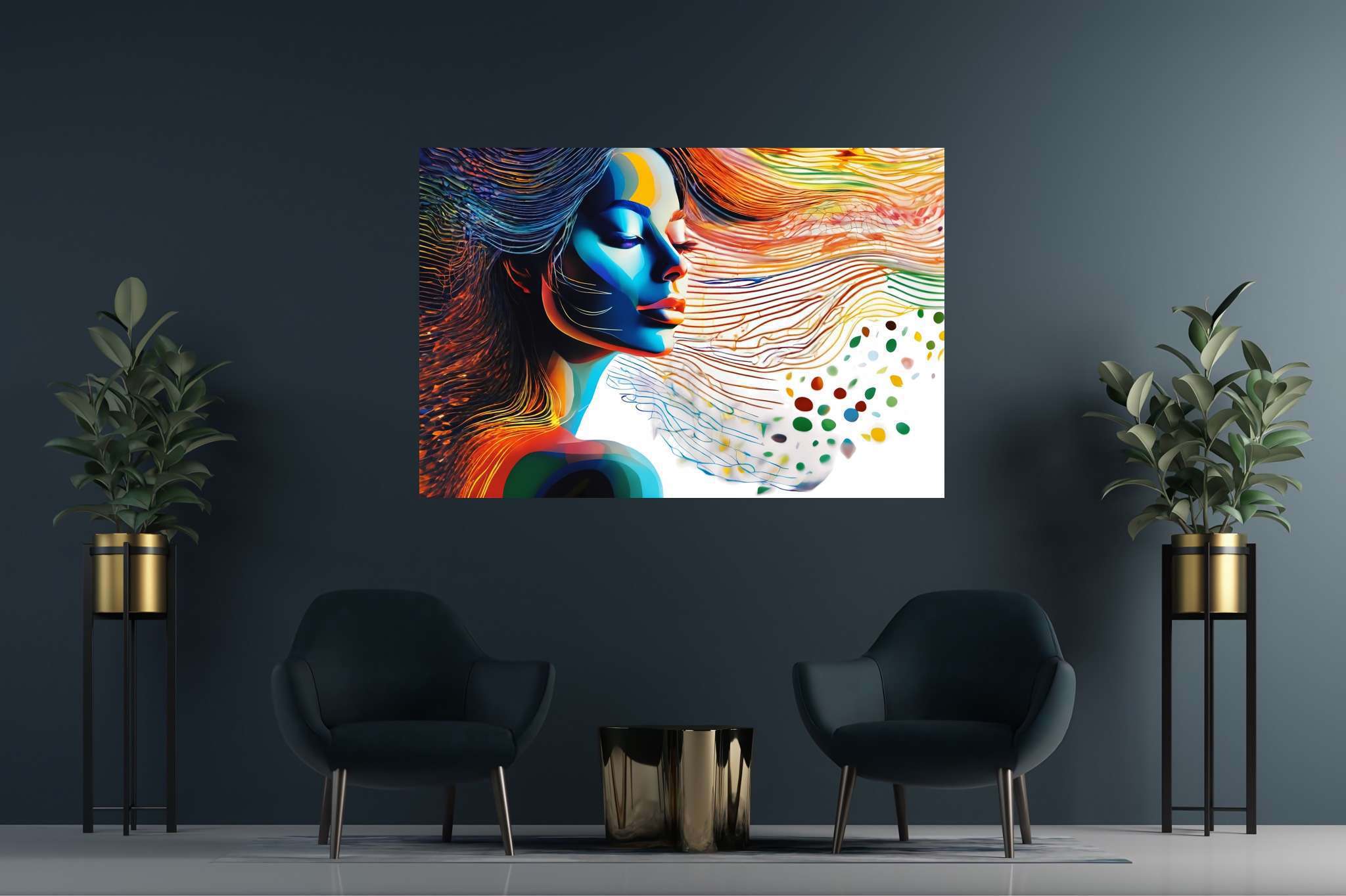 Dreamscape reverie: Surreal art with surreal fantasy, in a room with great design, wall art, and home styling items. The art can be printed on poster, framed poster, canvas, metal, acrylic or wood, exclusively at WallArtZen. Find this exact print at https://wallartzen.com/waz118