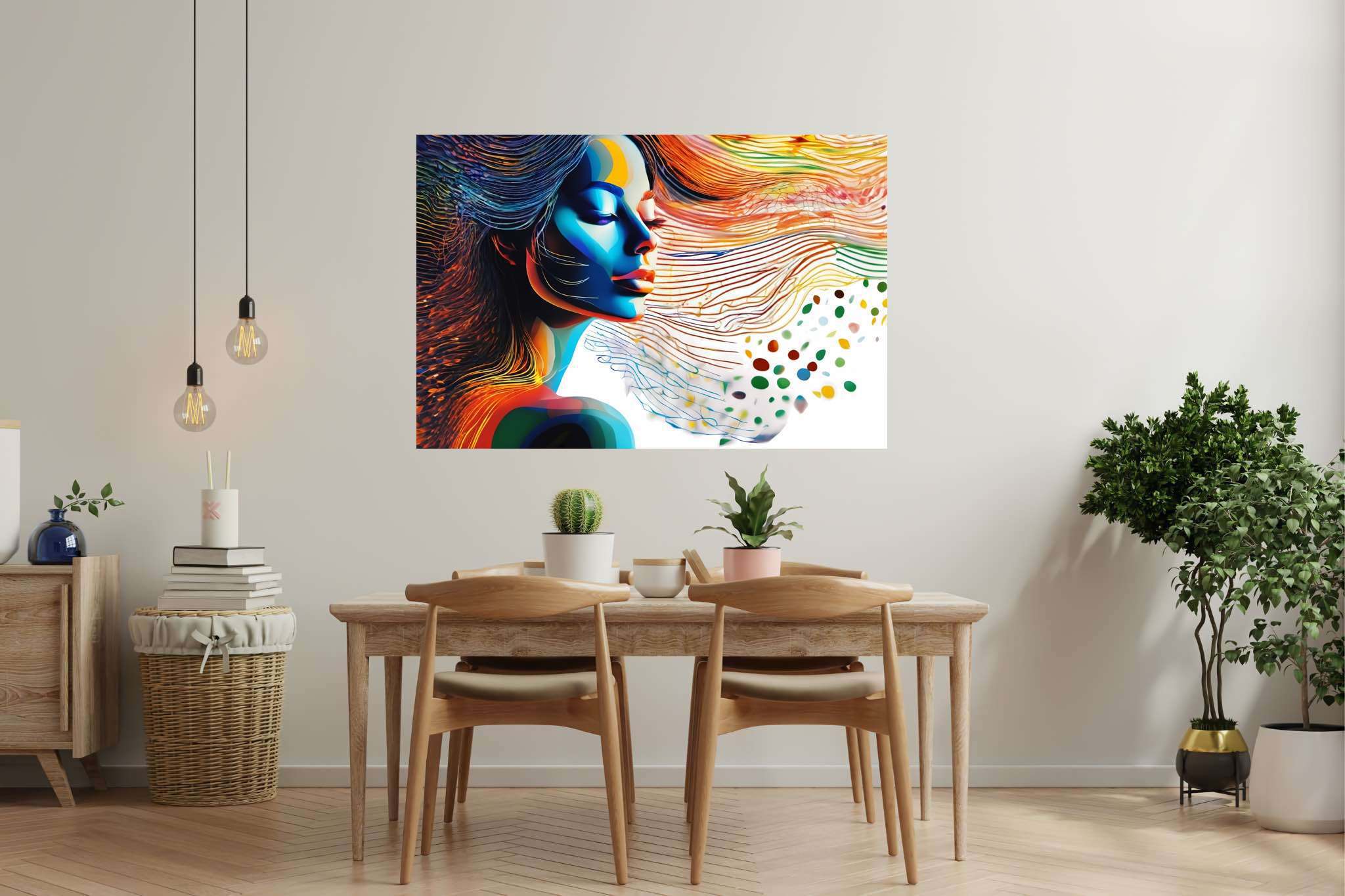 Dreamscape reverie: Surreal art with fantastical masterpieces, in a room with artistic style, gallery-quality artwork, and trendy home accents. The art can be printed on poster, framed poster, canvas, metal, acrylic or wood, exclusively at WallArtZen. Find this exact print at https://wallartzen.com/waz118