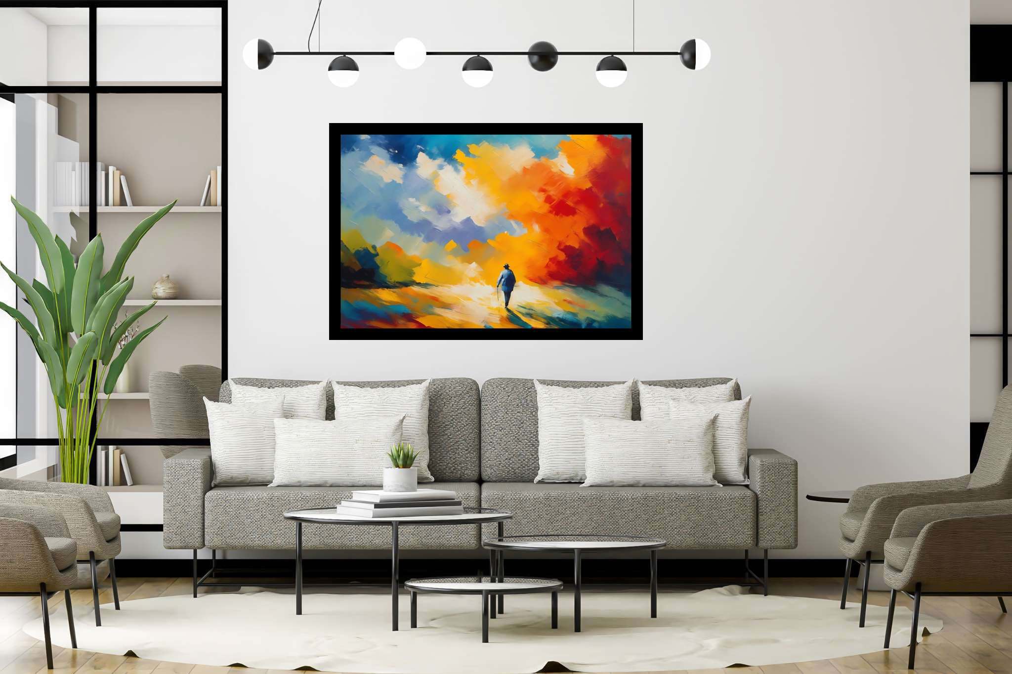 Dreamscape cantata: Surreal art with imagination, in a room with modern style, digital art pieces, and trendy home accents. The art can be printed on poster, framed poster, canvas, metal, acrylic or wood, exclusively at WallArtZen. Find this exact print at https://wallartzen.com/waz201
