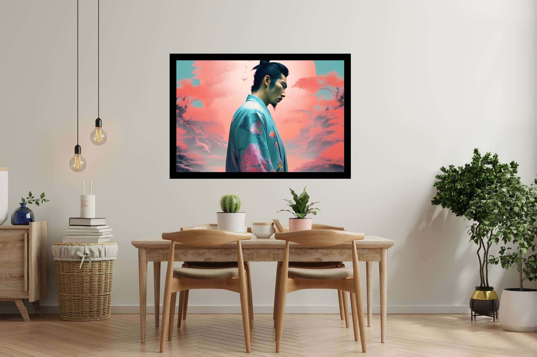 Butterfly kimono dreams: Whimsical butterfly art with whimsical butterfly-themed artworks, in a room with innovative layout, mural artworks, and stylish accessories. The art can be printed on poster, framed poster, canvas, metal, acrylic or wood, exclusively at WallArtZen. Find this exact print at https://wallartzen.com/waz261
