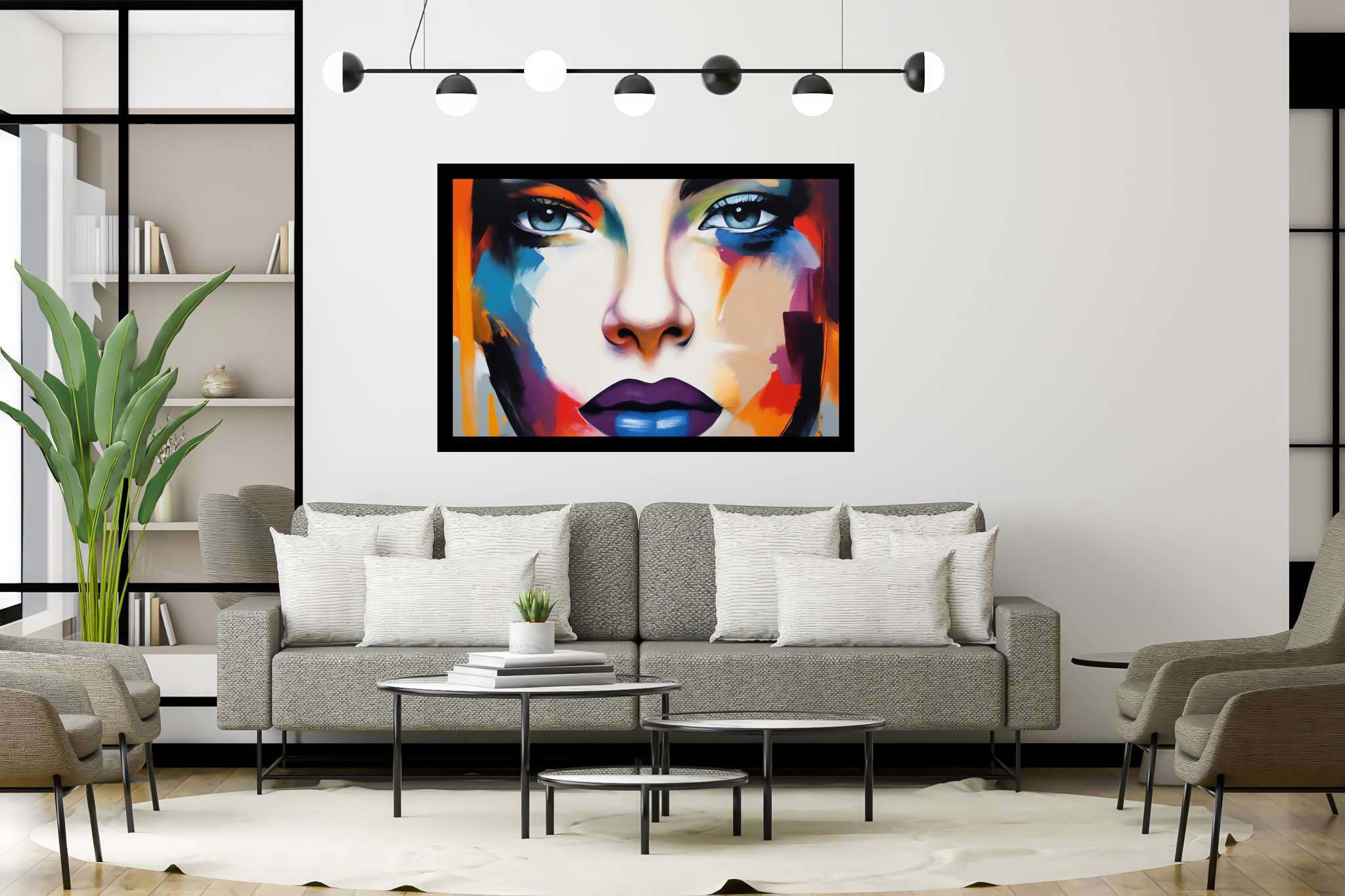 Luminous gaze of psyche: Surreal art with imaginative landscapes, in a room with great design, gallery-quality artwork, and trendy home accents. The art can be printed on poster, framed poster, canvas, metal, acrylic or wood, exclusively at WallArtZen. Find this exact print at https://wallartzen.com/waz272