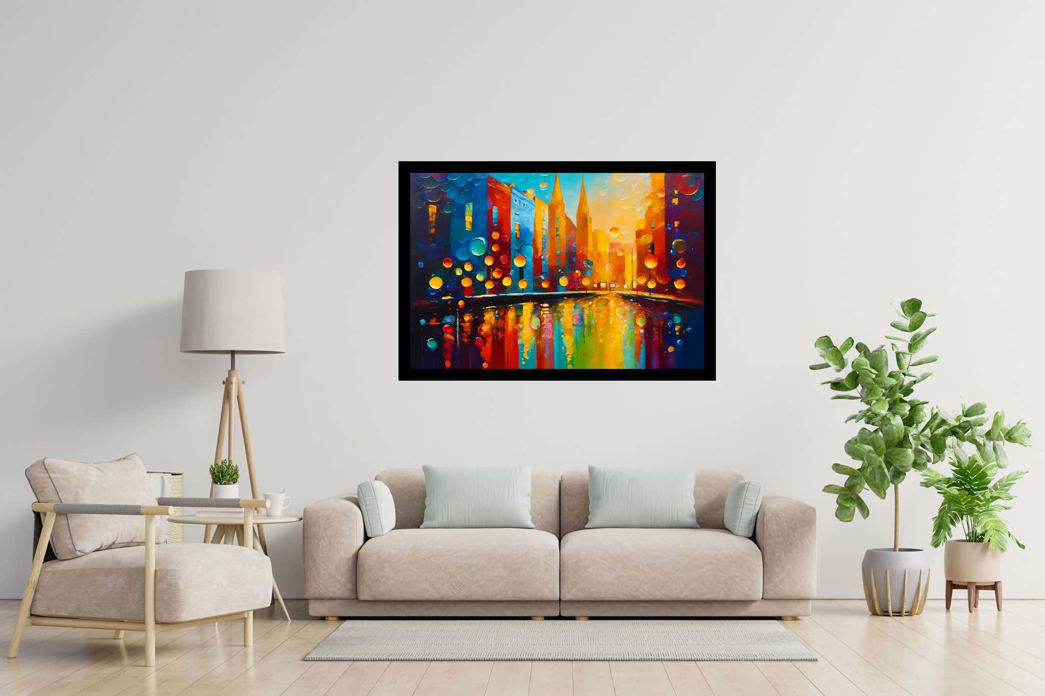 Midnight pulse unveiled: Cityscape art with cityscape artwork, in a room with great design, bespoke art designs, and artisan decor. The art can be printed on poster, framed poster, canvas, metal, acrylic or wood, exclusively at WallArtZen. Find this exact print at https://wallartzen.com/waz329