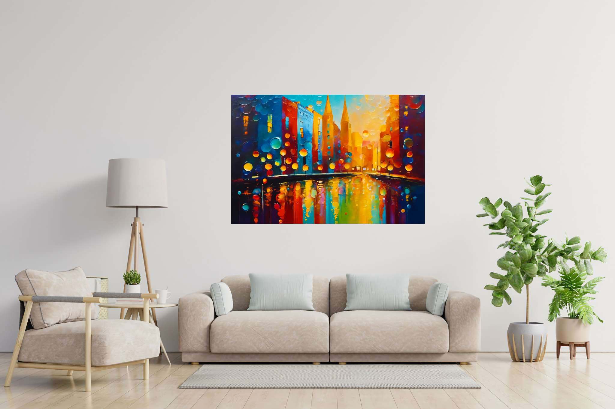 Midnight pulse unveiled: Cityscape art with cityscape print, in a room with classic elegance, wall art, and trendy home accents. The art can be printed on poster, framed poster, canvas, metal, acrylic or wood, exclusively at WallArtZen. Find this exact print at https://wallartzen.com/waz329