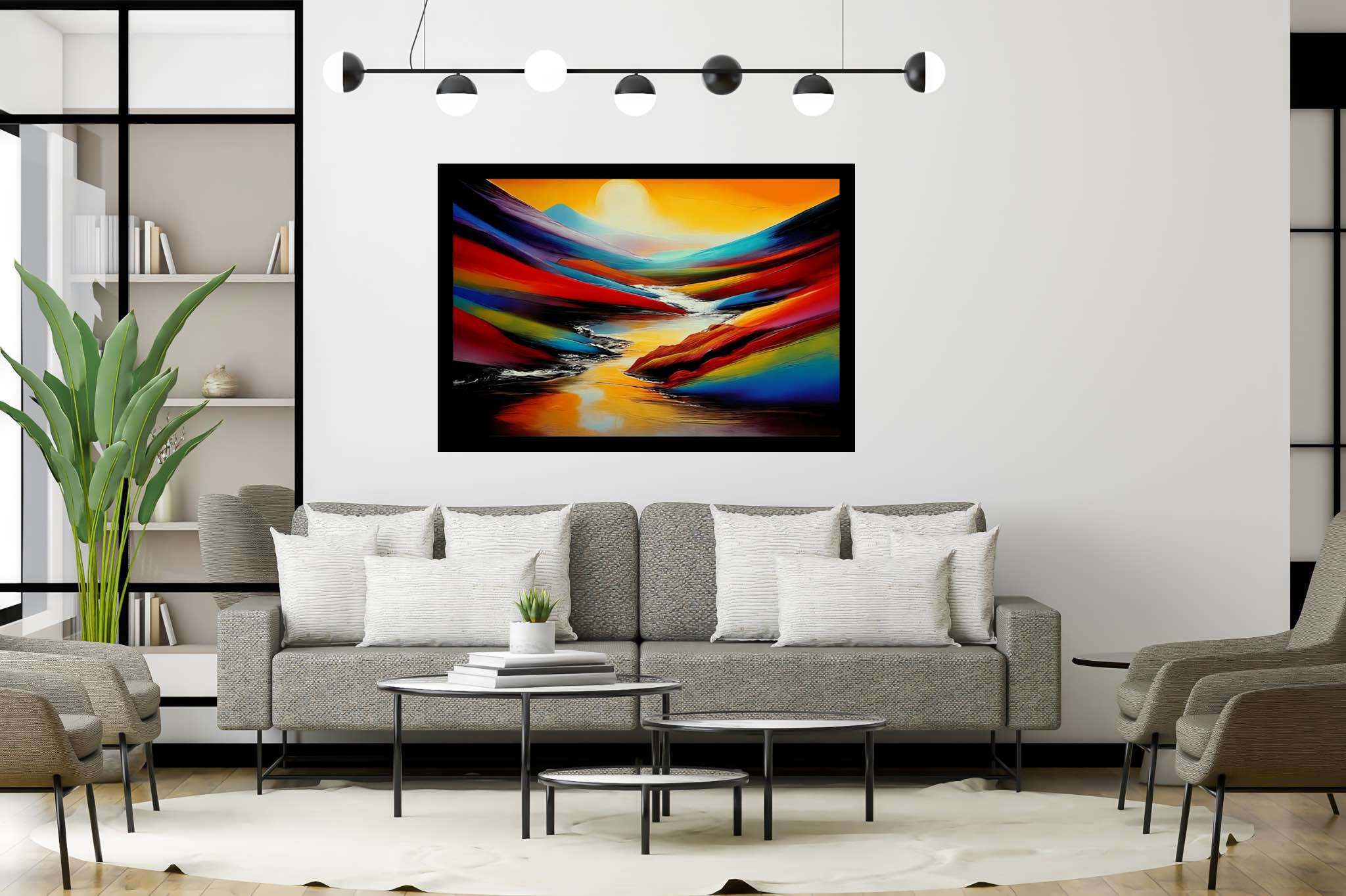 Silent overture of dusk: Landscape art with landscape artists, in a room with classic elegance, photographic wall art, and home furnishings. The art can be printed on poster, framed poster, canvas, metal, acrylic or wood, exclusively at WallArtZen. Find this exact print at https://wallartzen.com/waz53