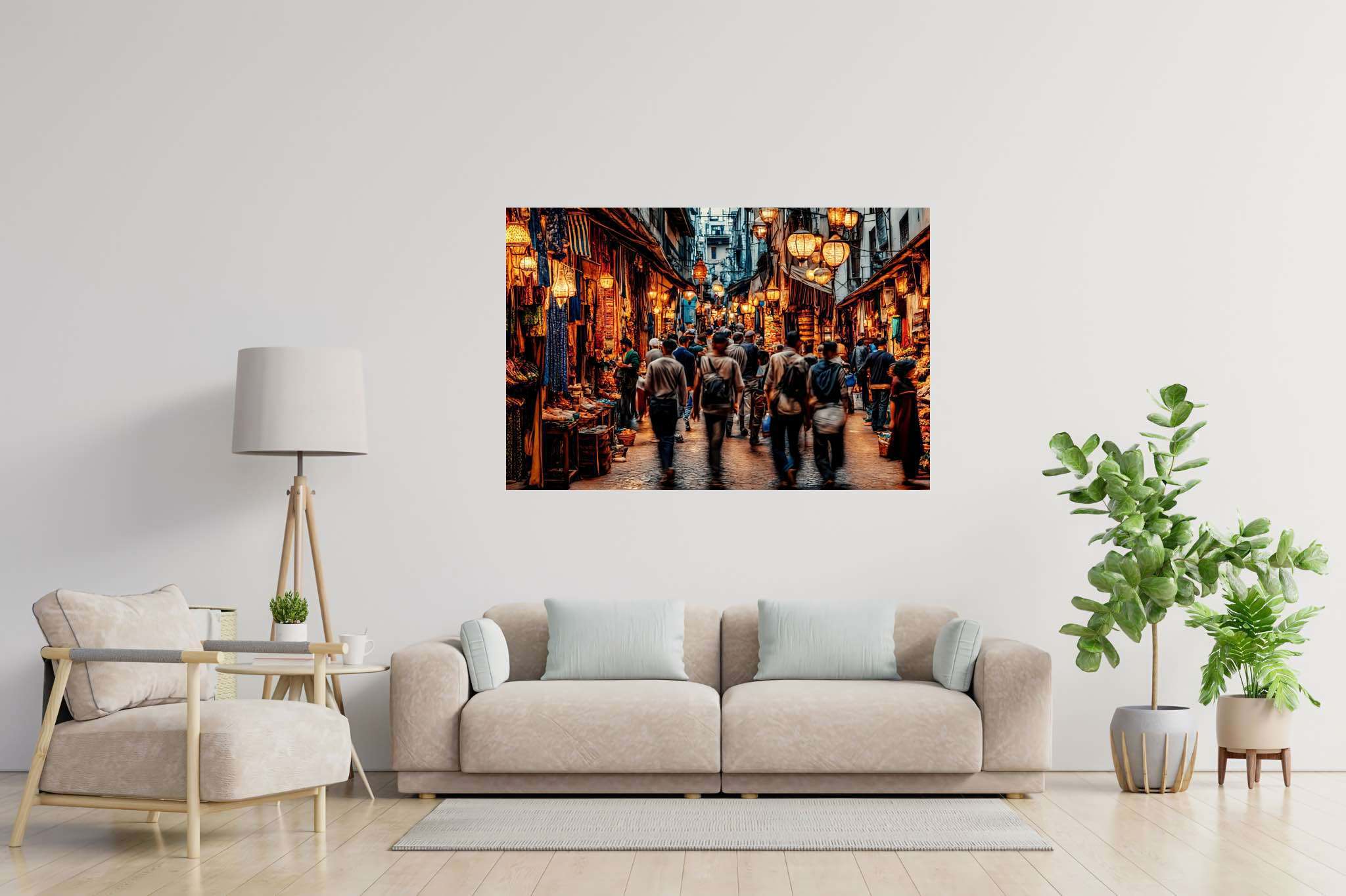 Urban tapestry of hues: Vibrant street art with vibrant public art, in a room with urban design, wall art, and elegant home goods. The art can be printed on poster, framed poster, canvas, metal, acrylic or wood, exclusively at WallArtZen. Find this exact print at https://wallartzen.com/waz60