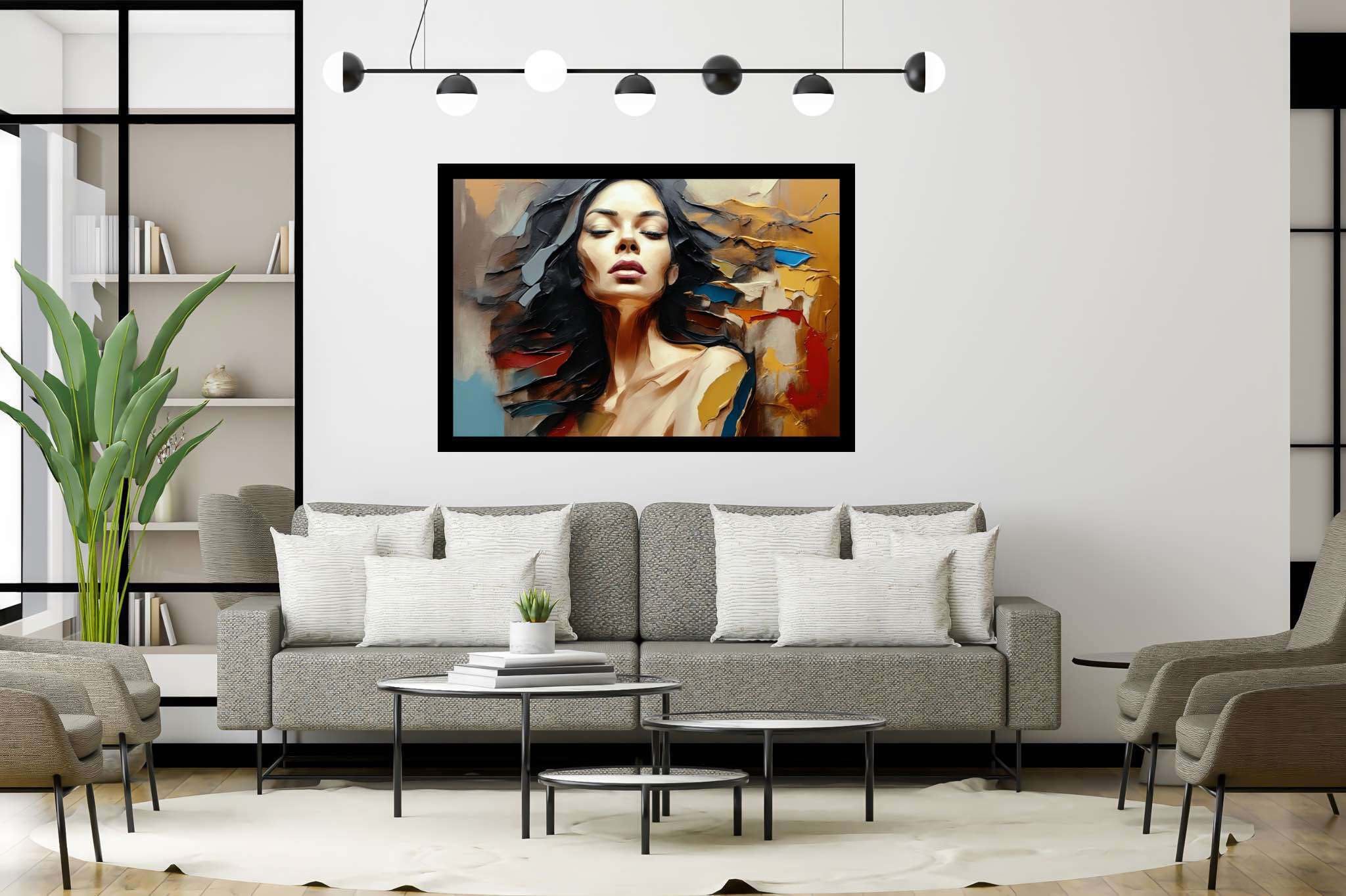 Silent musings of solitude: Contemplation art with thoughtful drawings, in a room with contemporary flair, photographic wall art, and elegant home goods. The art can be printed on poster, framed poster, canvas, metal, acrylic or wood, exclusively at WallArtZen. Find this exact print at https://wallartzen.com/waz61