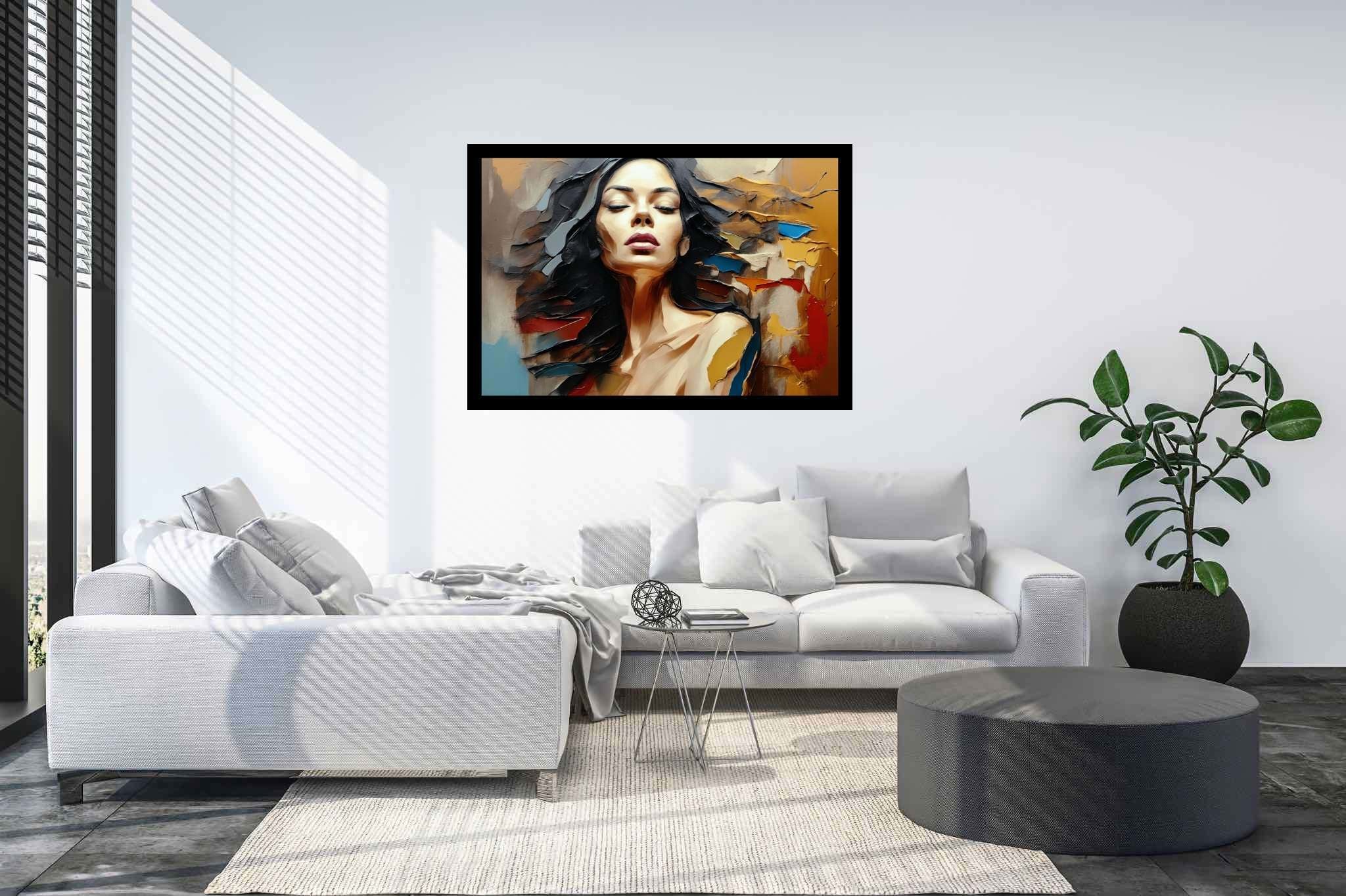 Silent musings of solitude: Contemplation art with meditative sculptures, in a room with classic elegance, photographic wall art, and trendy home accents. The art can be printed on poster, framed poster, canvas, metal, acrylic or wood, exclusively at WallArtZen. Find this exact print at https://wallartzen.com/waz61